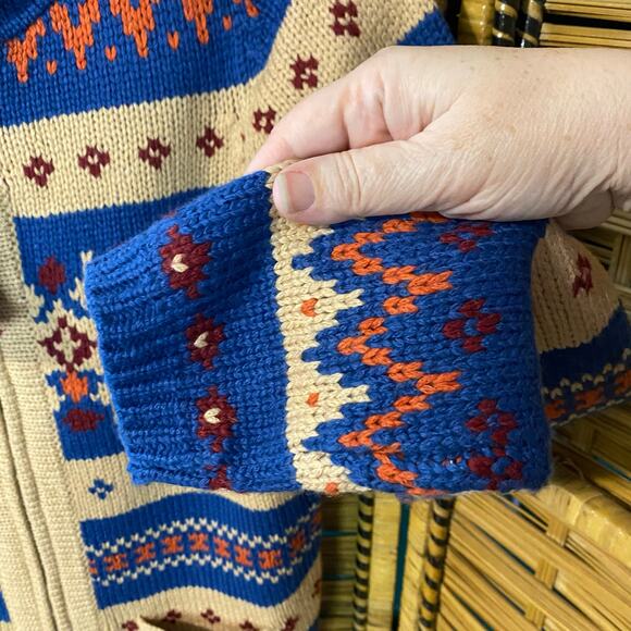 Anthropologie Sparrow Fair Isle Knit Hoodie Sweater NWT Size Small boho artsy - Picture 5 of 14